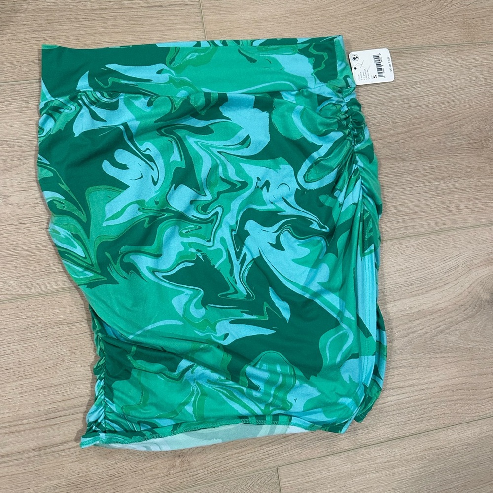 Free People Green and Teal Patterned Skirt